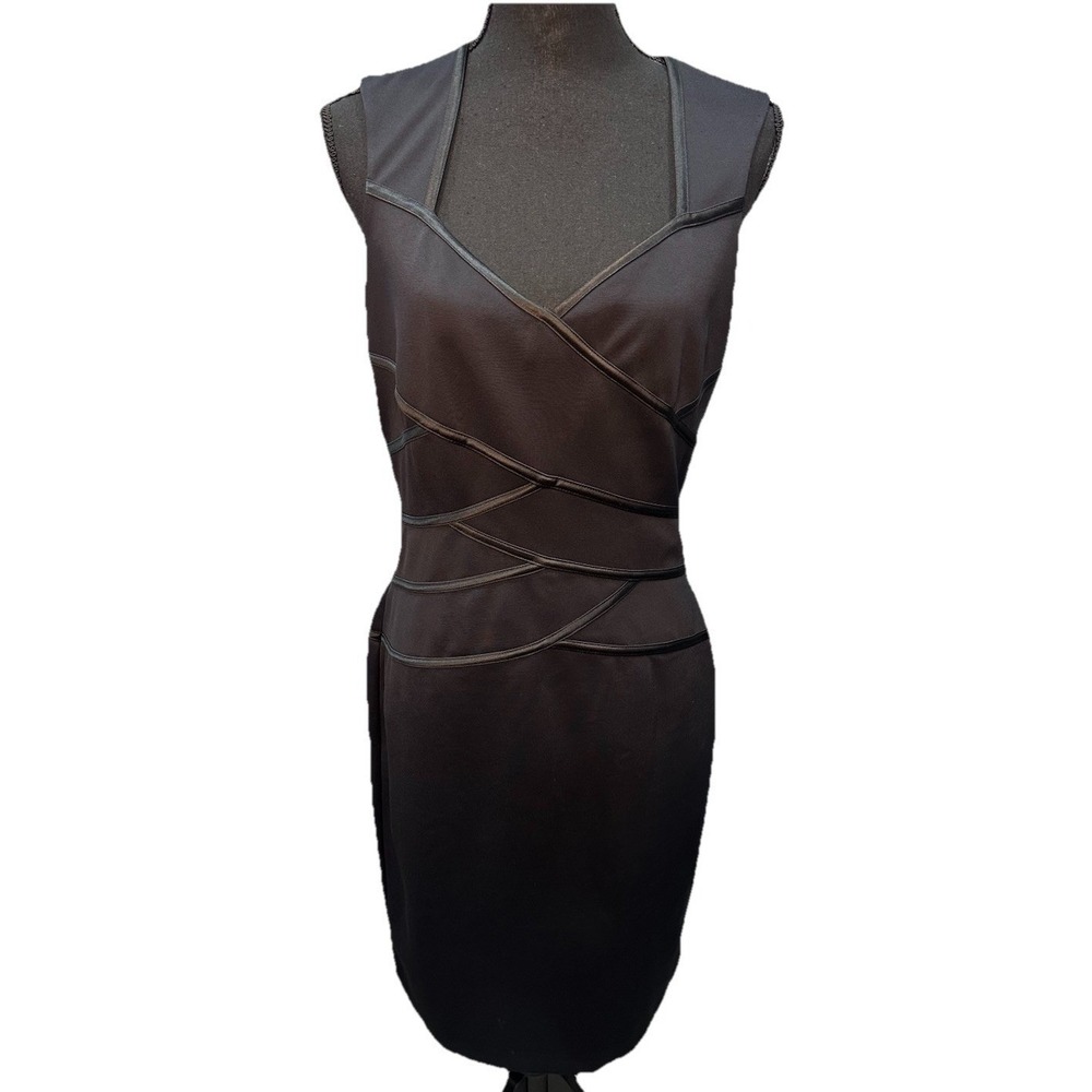 White House Black Market Sleeveless Women's Sz 12 Black Zip Lining Business NWT